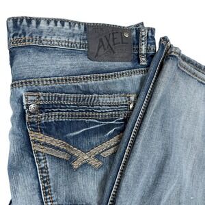 Axel Treadwell Madison Relaxed Straight Jeans Men's 38x32 Heavy Stitch AX41007-8